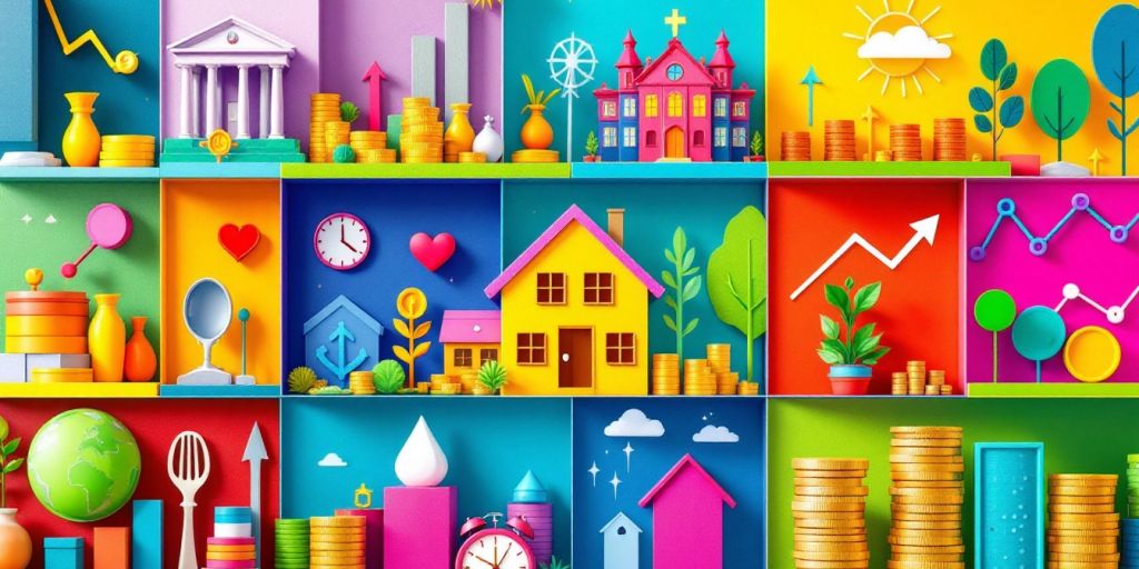 Colorful investment options for beginners in a vibrant layout.